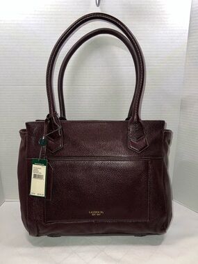 🔥🔥🔥 Ralph Lauren Larson Shopper Peppercorn Satchel/Top Handle Bag MSRP$278 NWT